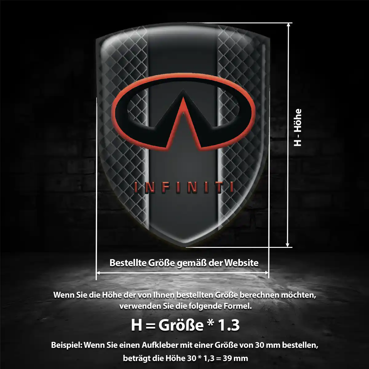 Infiniti 3D Gel Aufkleber Wappen Auto Modernes Design