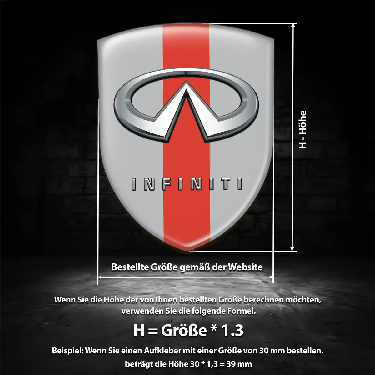 Infiniti 3D Gel Aufkleber Wappen Auto Premiumqualität