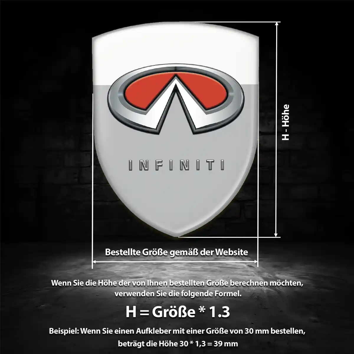 Infiniti 3D Gel Aufkleber Wappen Auto Stilvolles Design