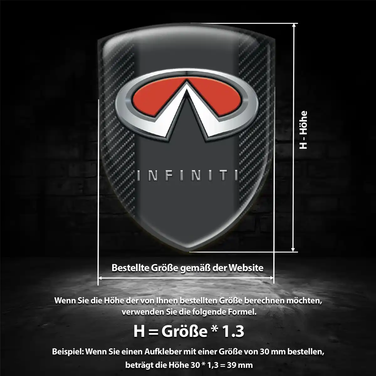 Infiniti 3D Gel Aufkleber Wappen Überzeugende Qualität