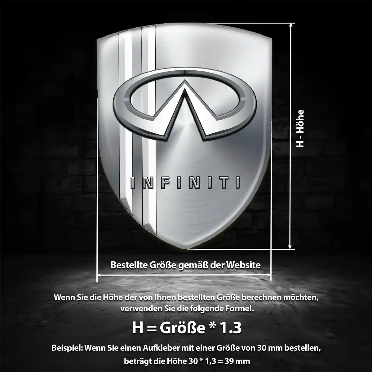 Infiniti 3D Gel Aufkleber Wappen Hochwertiges Harz