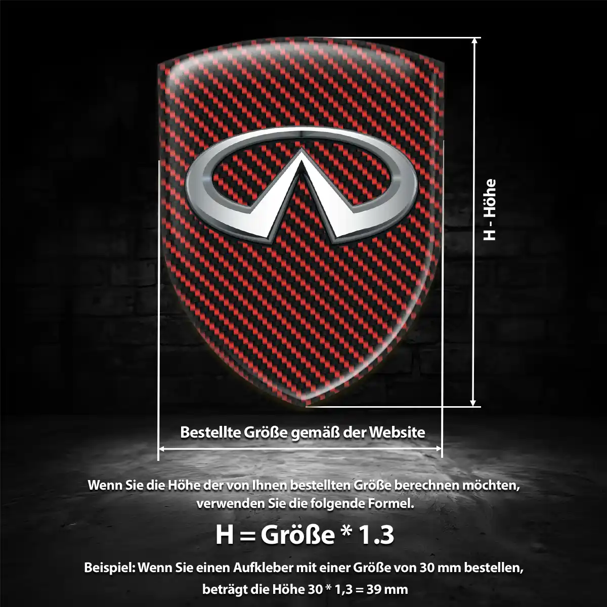 Infiniti 3D Gel Aufkleber Wappen Hohe Qualität