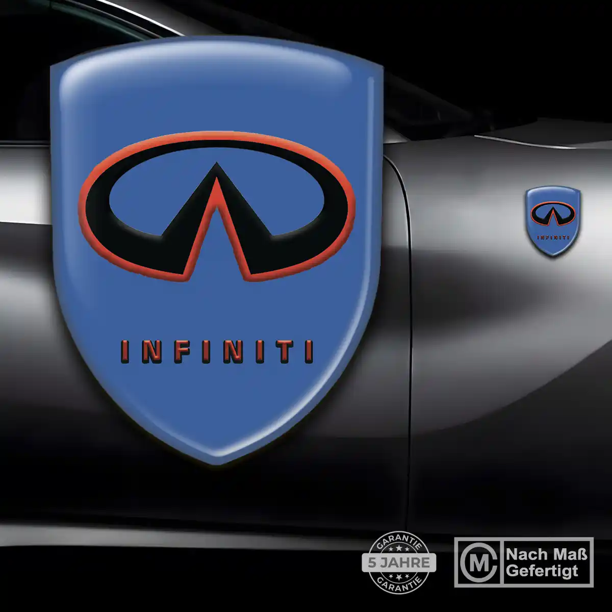 Infiniti 3D Gel Aufkleber Wappen Interieurdesign