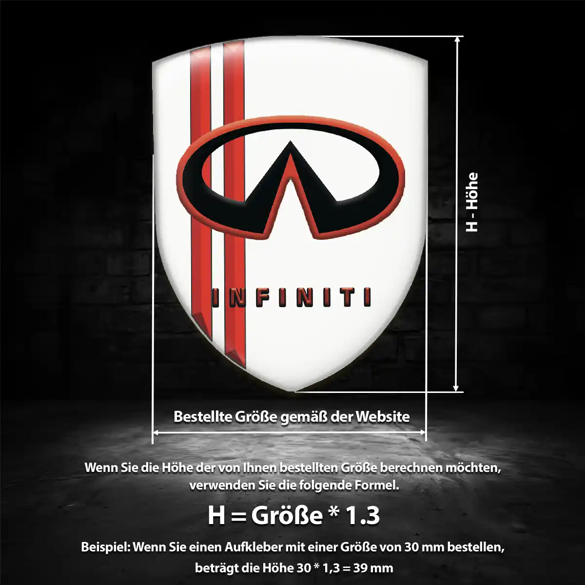 Infiniti 3D Gel Aufkleber Wappen Limitierte Auflage