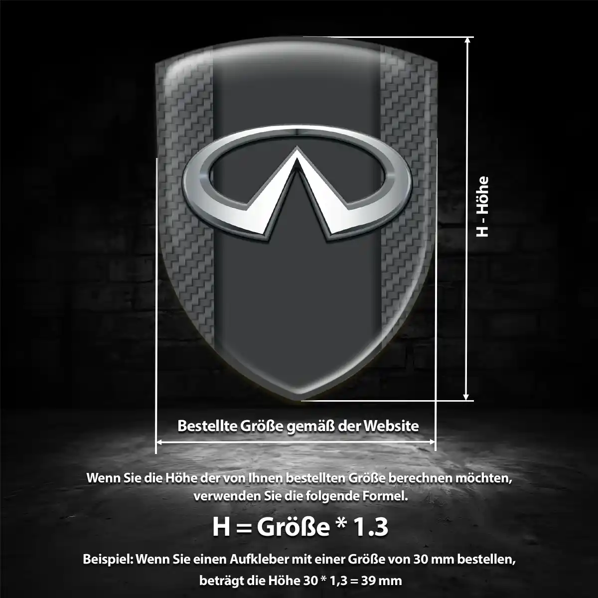 Infiniti 3D Gel Aufkleber Wappen Luxus-Edition