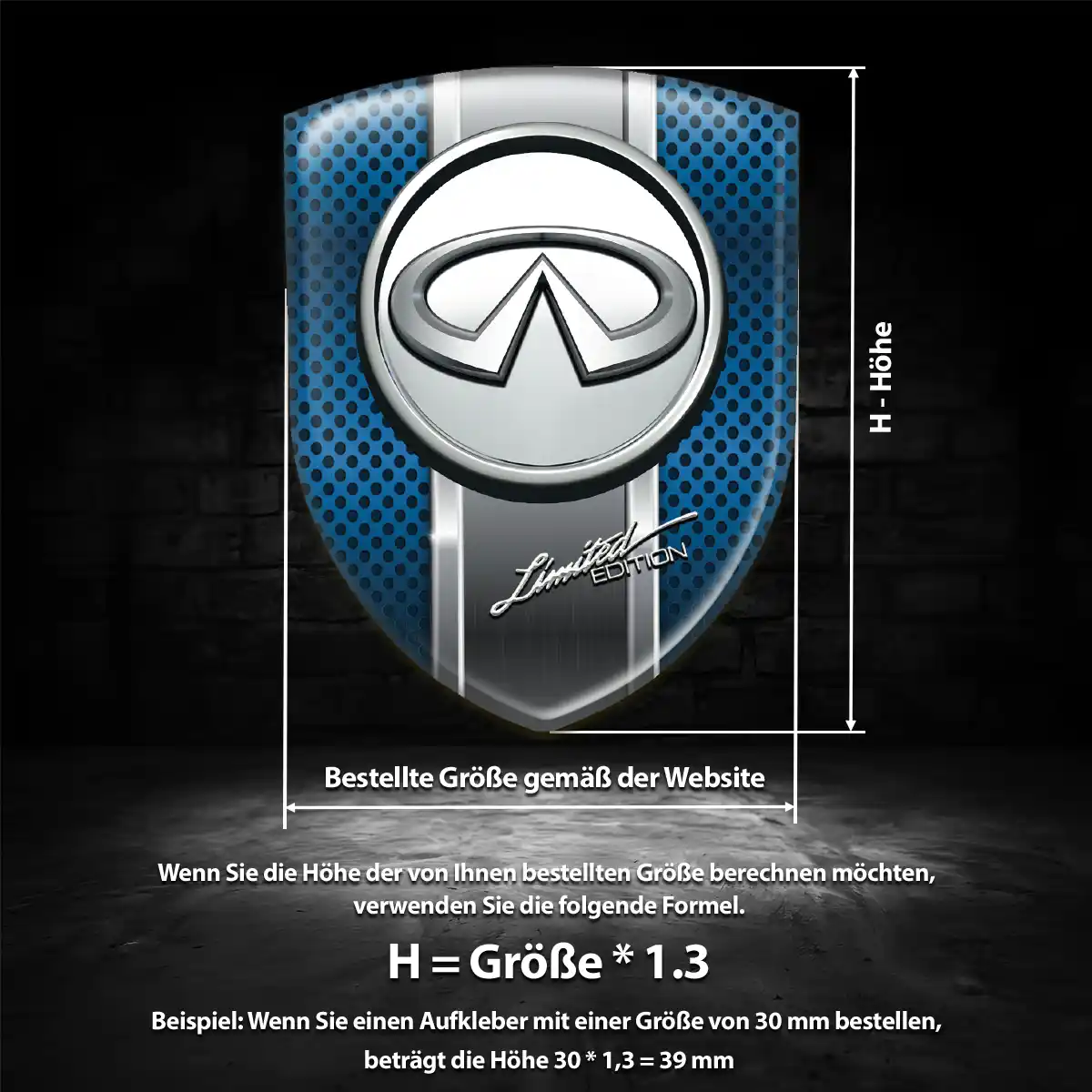 Infiniti 3D Gel Aufkleber Wappen Modernes Design