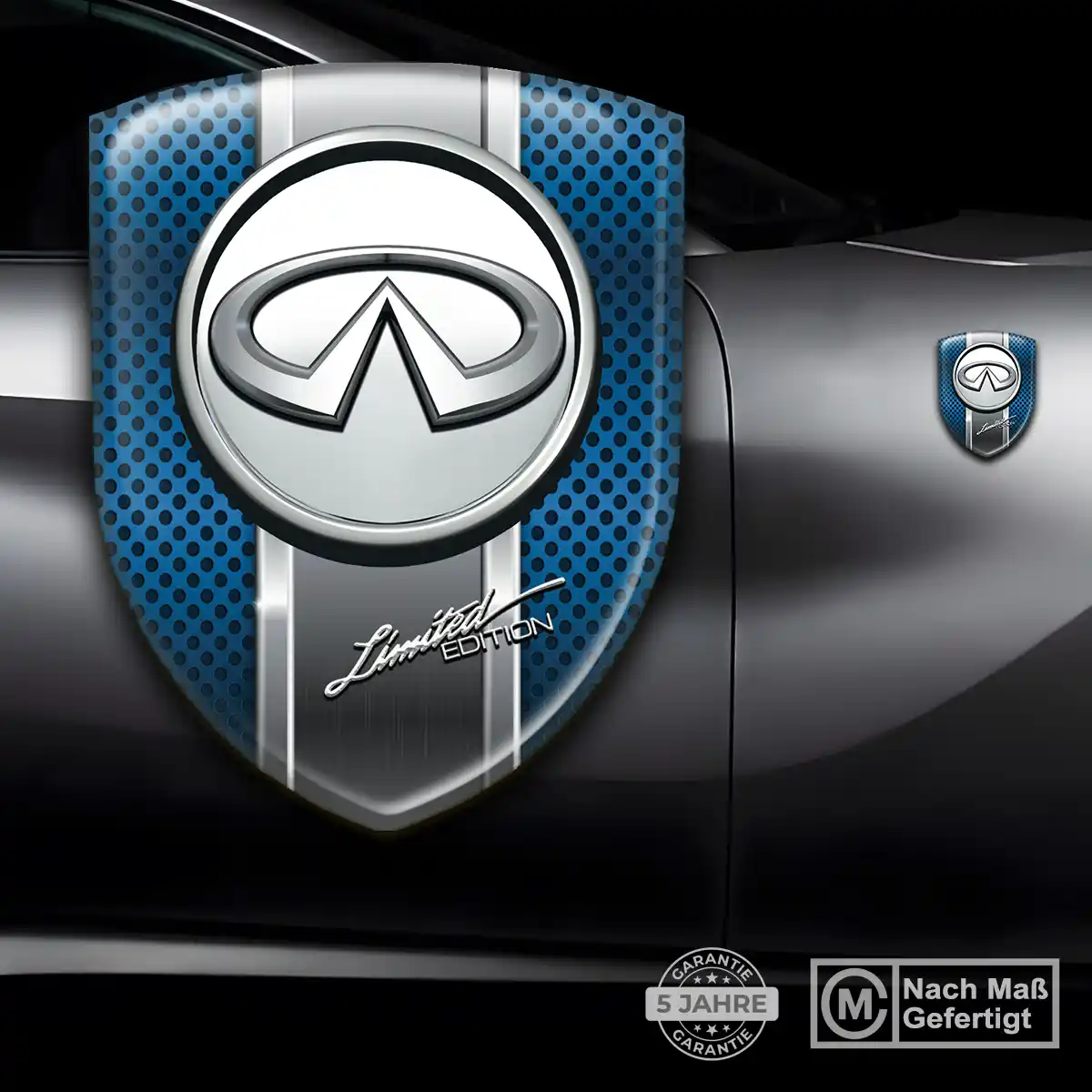 Infiniti 3D Gel Aufkleber Wappen Modernes Design