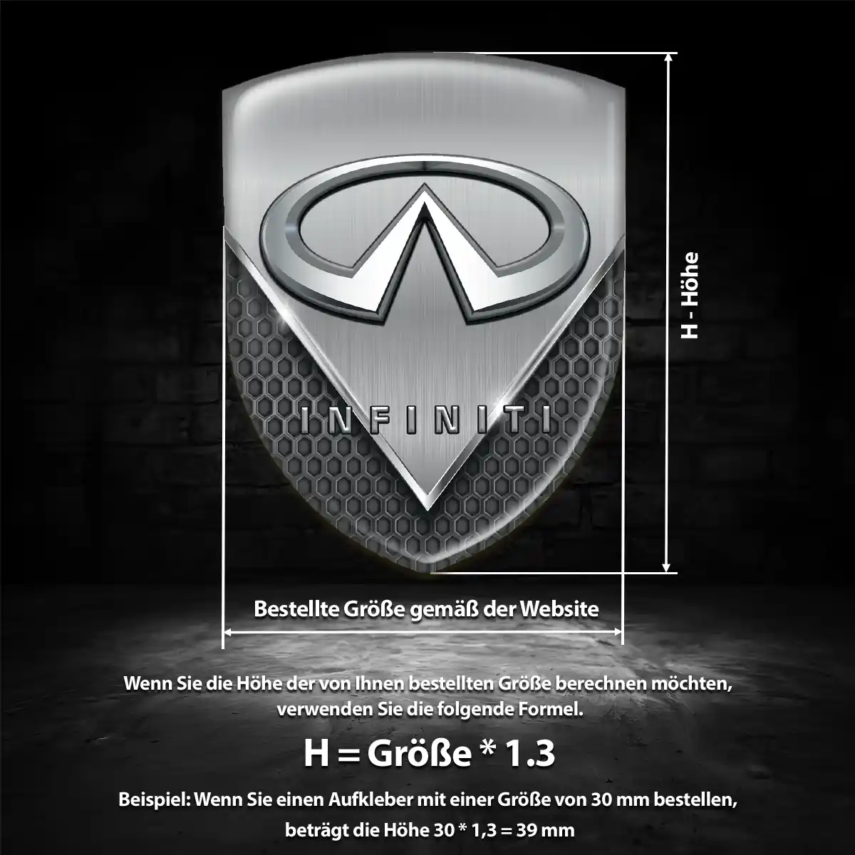 Infiniti 3D Gel Aufkleber Wappen Premium-Edition