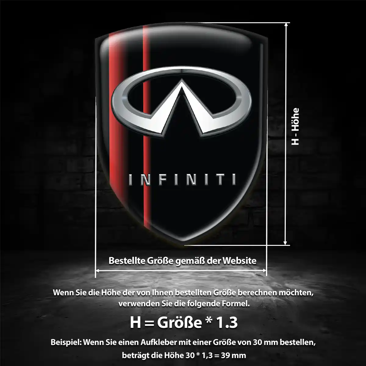 Infiniti 3D Gel Aufkleber Wappen Premiumqualität
