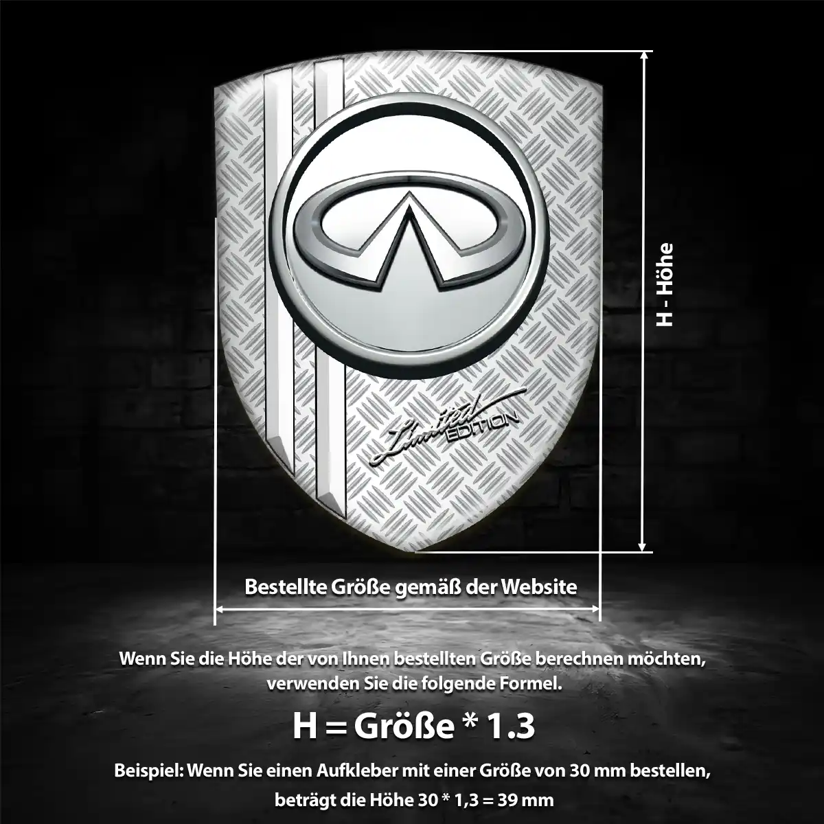 Infiniti 3D Gel Aufkleber Wappen Spitzenqualität