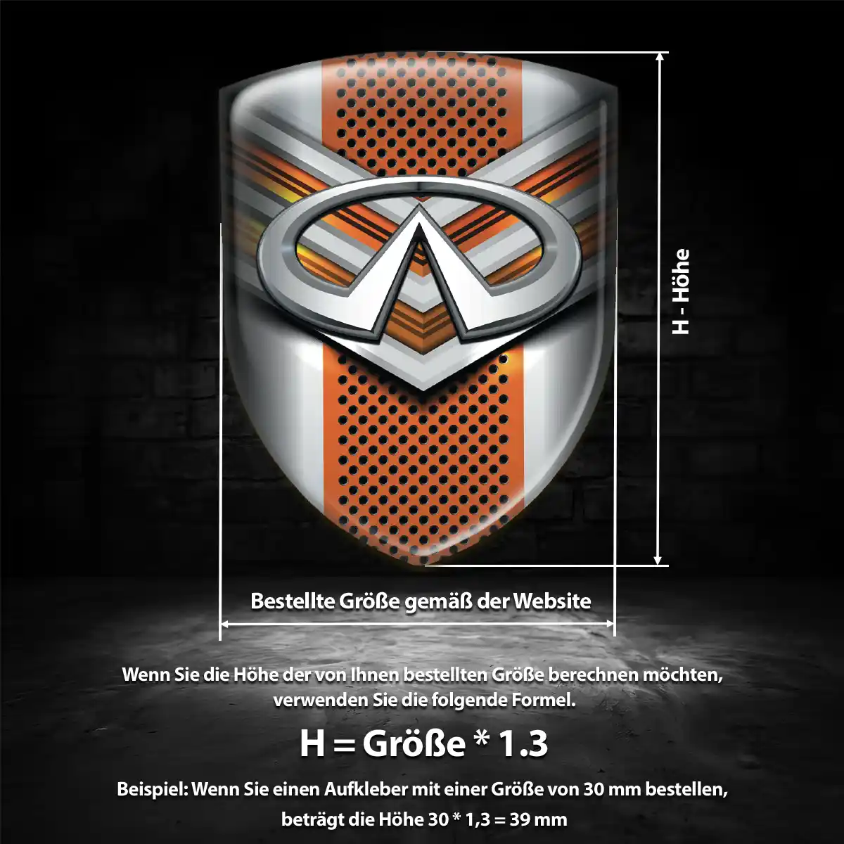 Infiniti 3D Gel Aufkleber Wappen Stilvolles Design