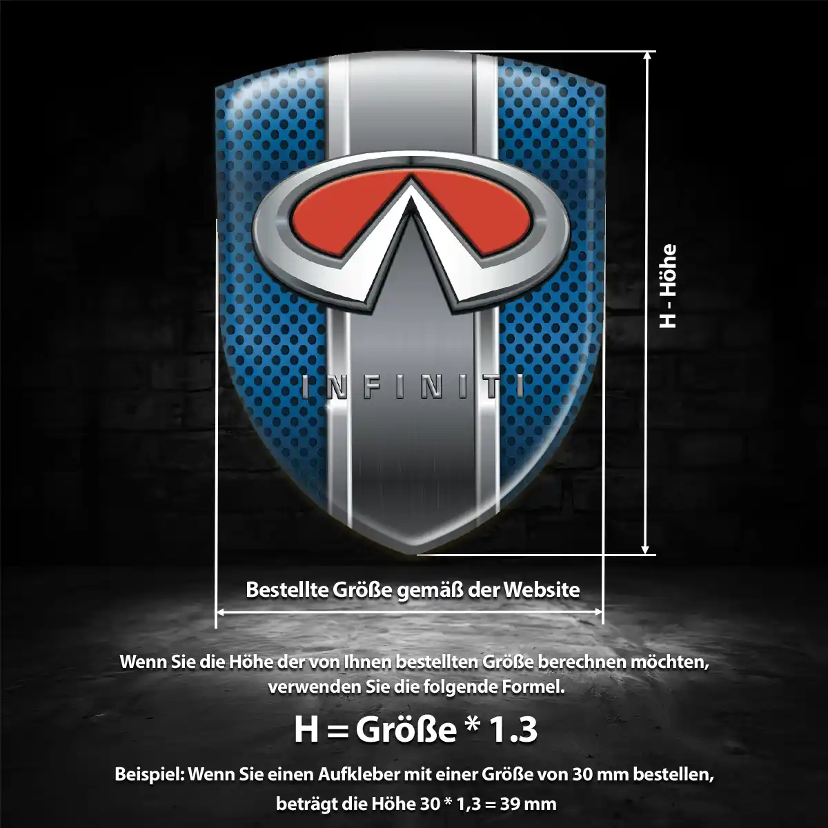 Infiniti Aufkleber 3D Gel Emblem Anspruchsvolles Design
