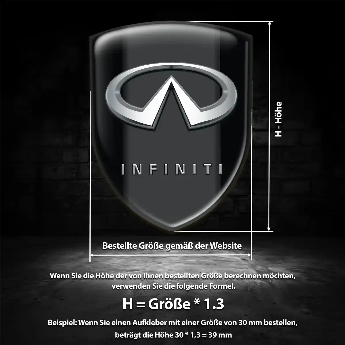 Infiniti Aufkleber 3D Gel Emblem Ausdrucksstarkes Design