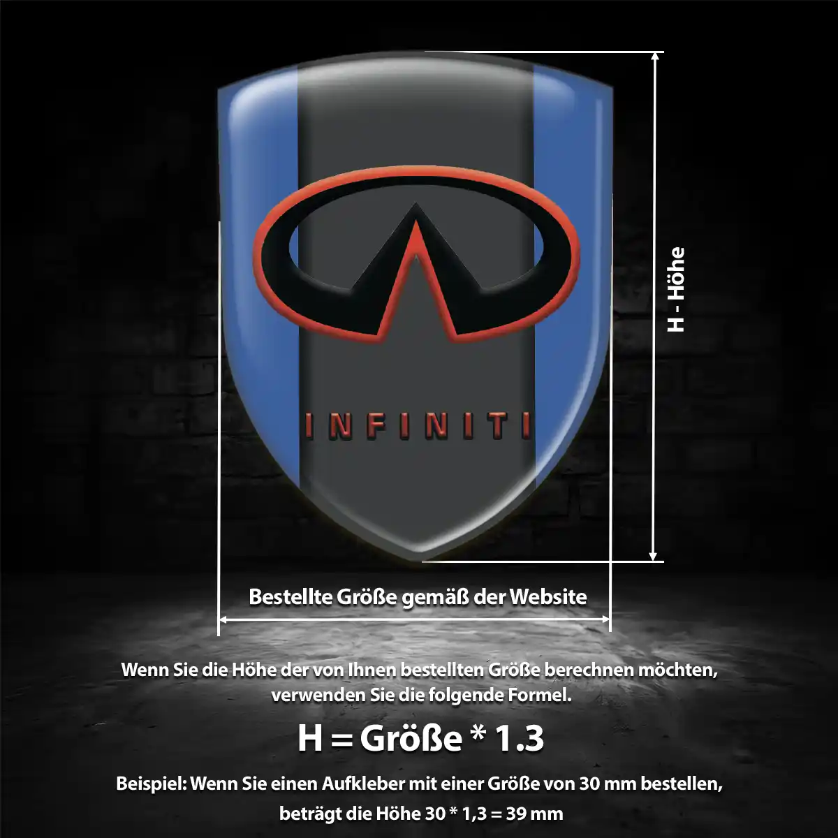 Infiniti Aufkleber 3D Gel Emblem Auto Edles Design