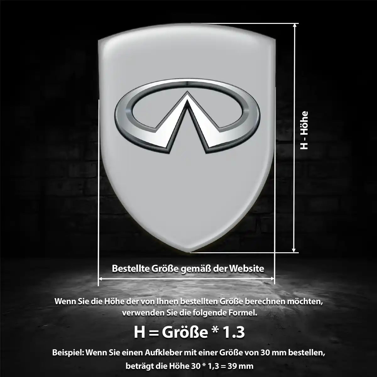 Infiniti Aufkleber 3D Gel Emblem Auto Elegantes Design