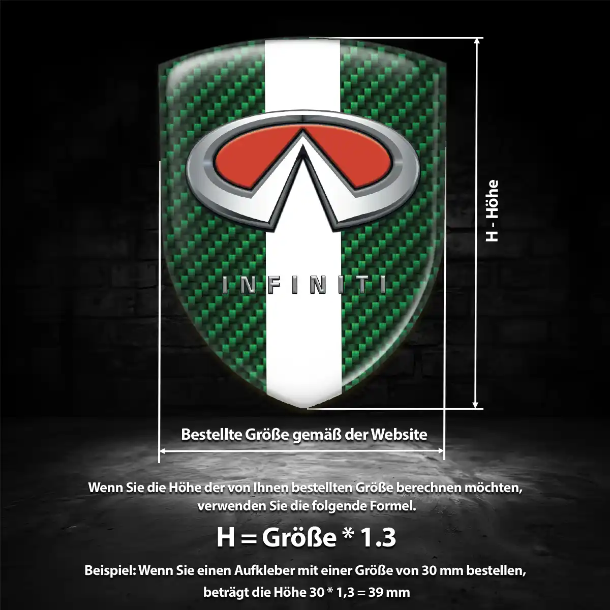 Infiniti Aufkleber 3D Gel Emblem Auto Erstklassige Qualität