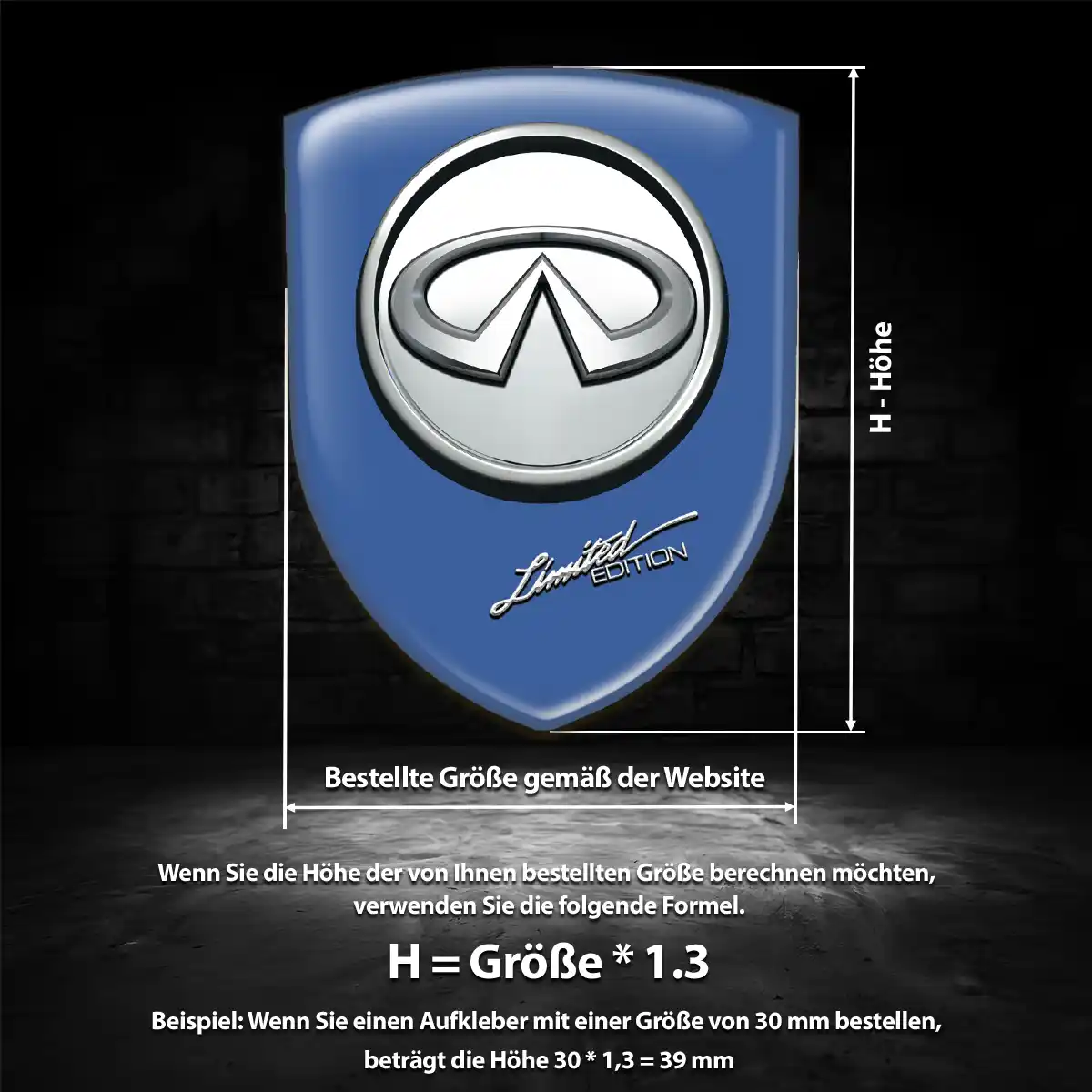 Infiniti Aufkleber 3D Gel Emblem Auto Exterieurdesign