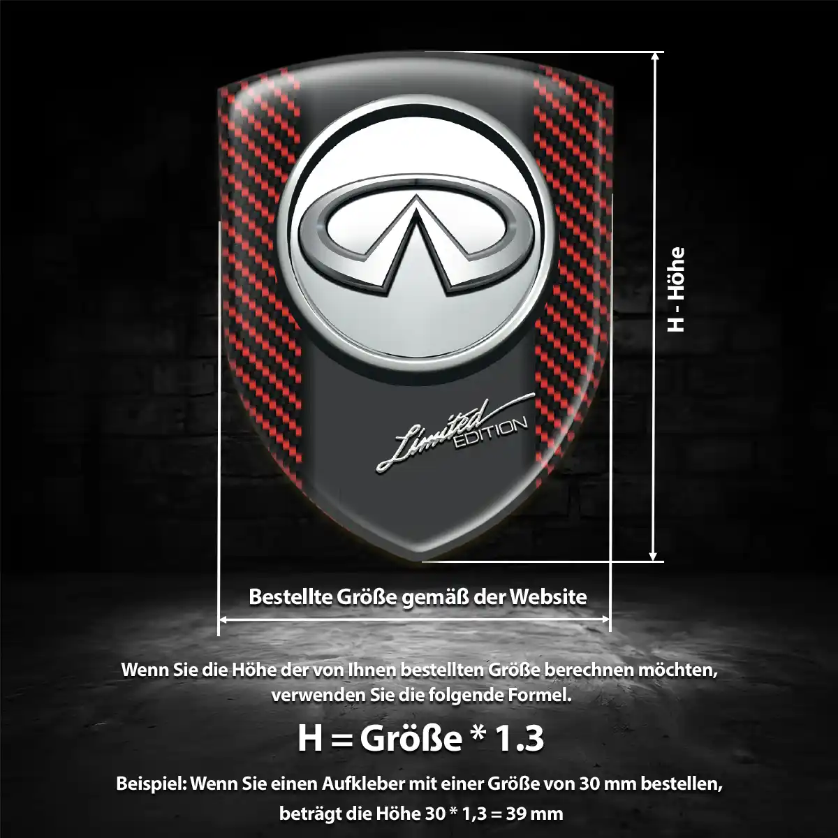 Infiniti Aufkleber 3D Gel Emblem Auto Höchste Qualität