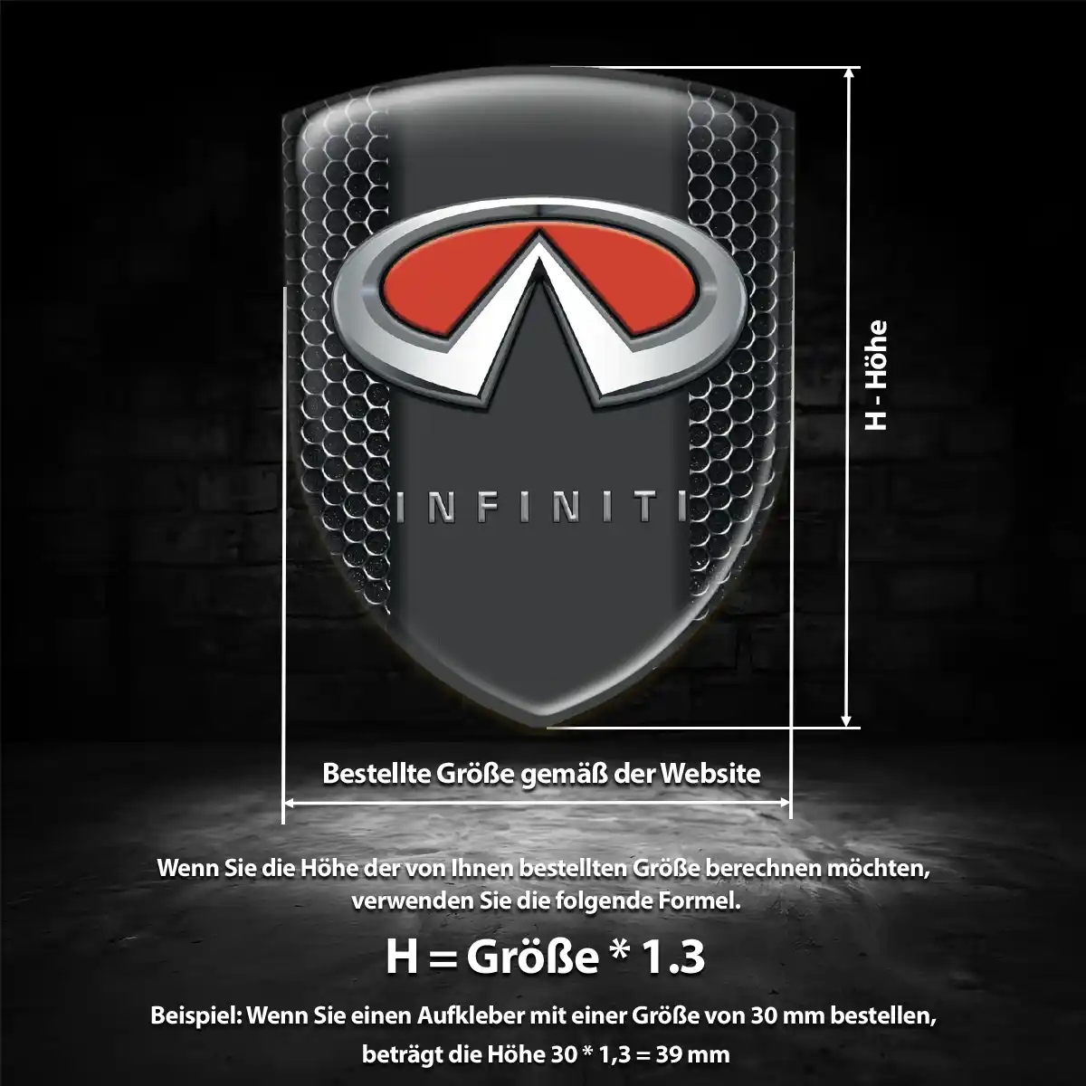 Infiniti Aufkleber 3D Gel Emblem Auto Stilvolles Design