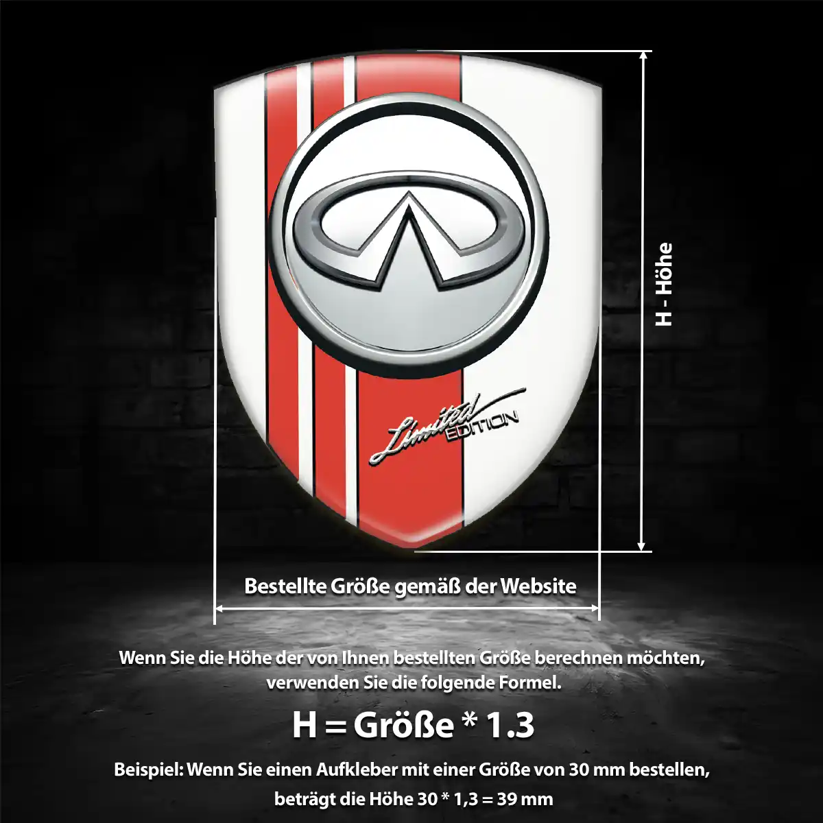 Infiniti Aufkleber 3D Gel Emblem Auto Tuningfahrzeug