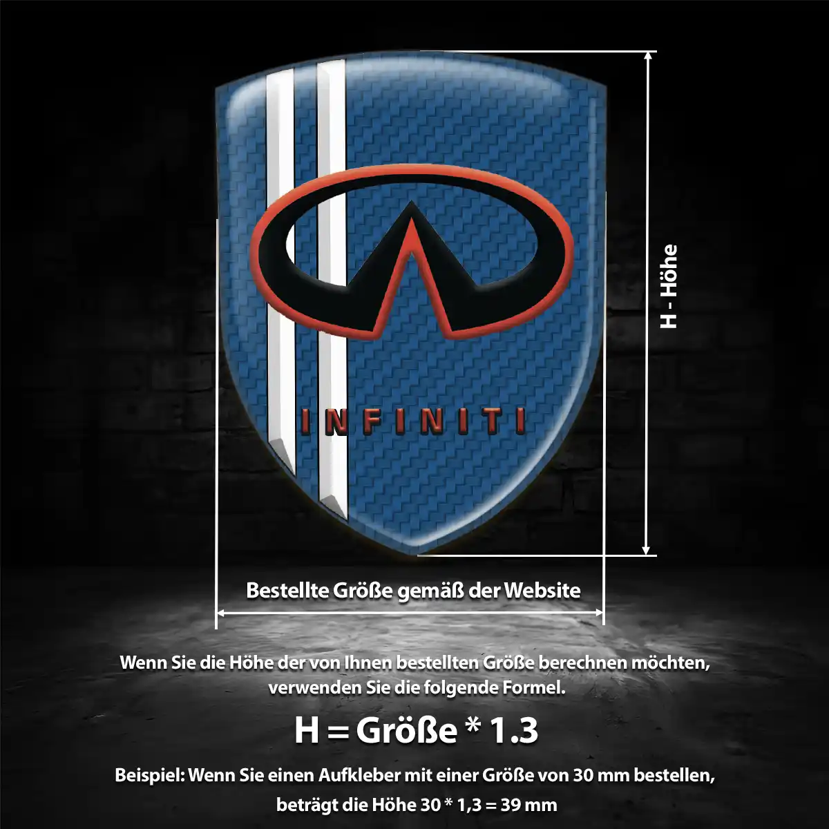 Infiniti Aufkleber 3D Gel Emblem Überzeugende Qualität