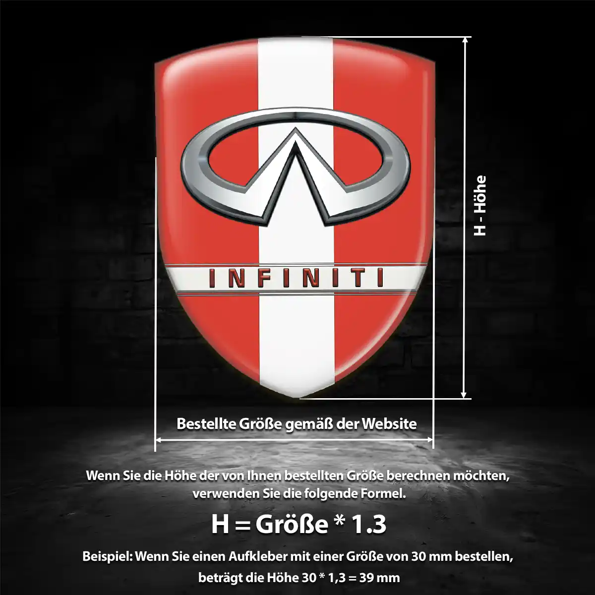 Infiniti Aufkleber 3D Gel Emblem Edles Design