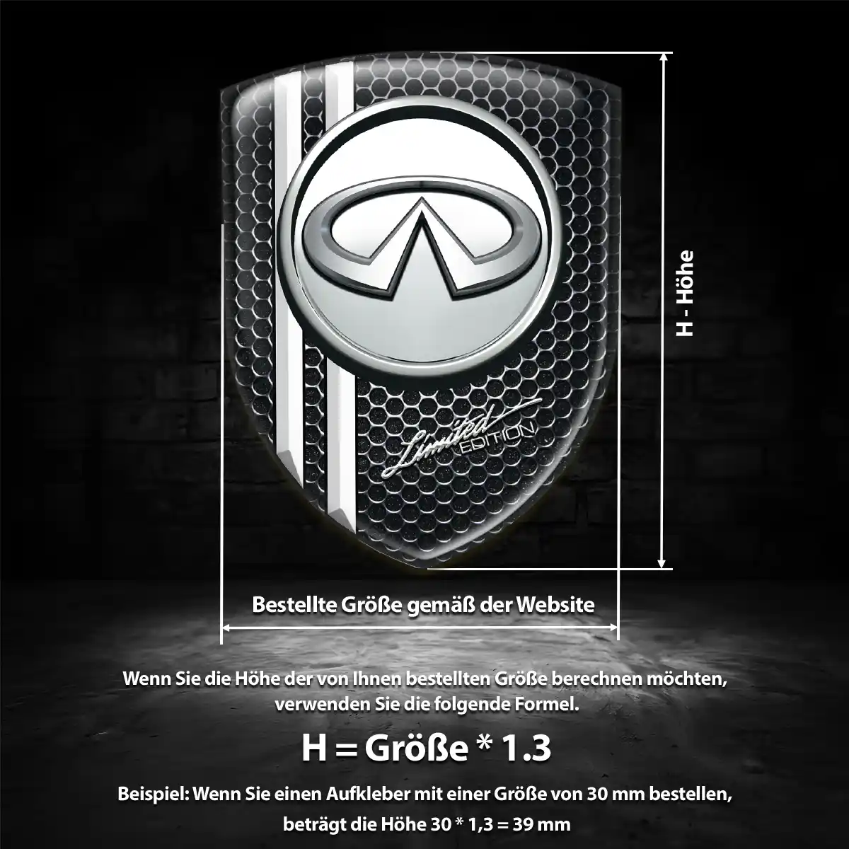 Infiniti Aufkleber 3D Gel Emblem Elegantes Design