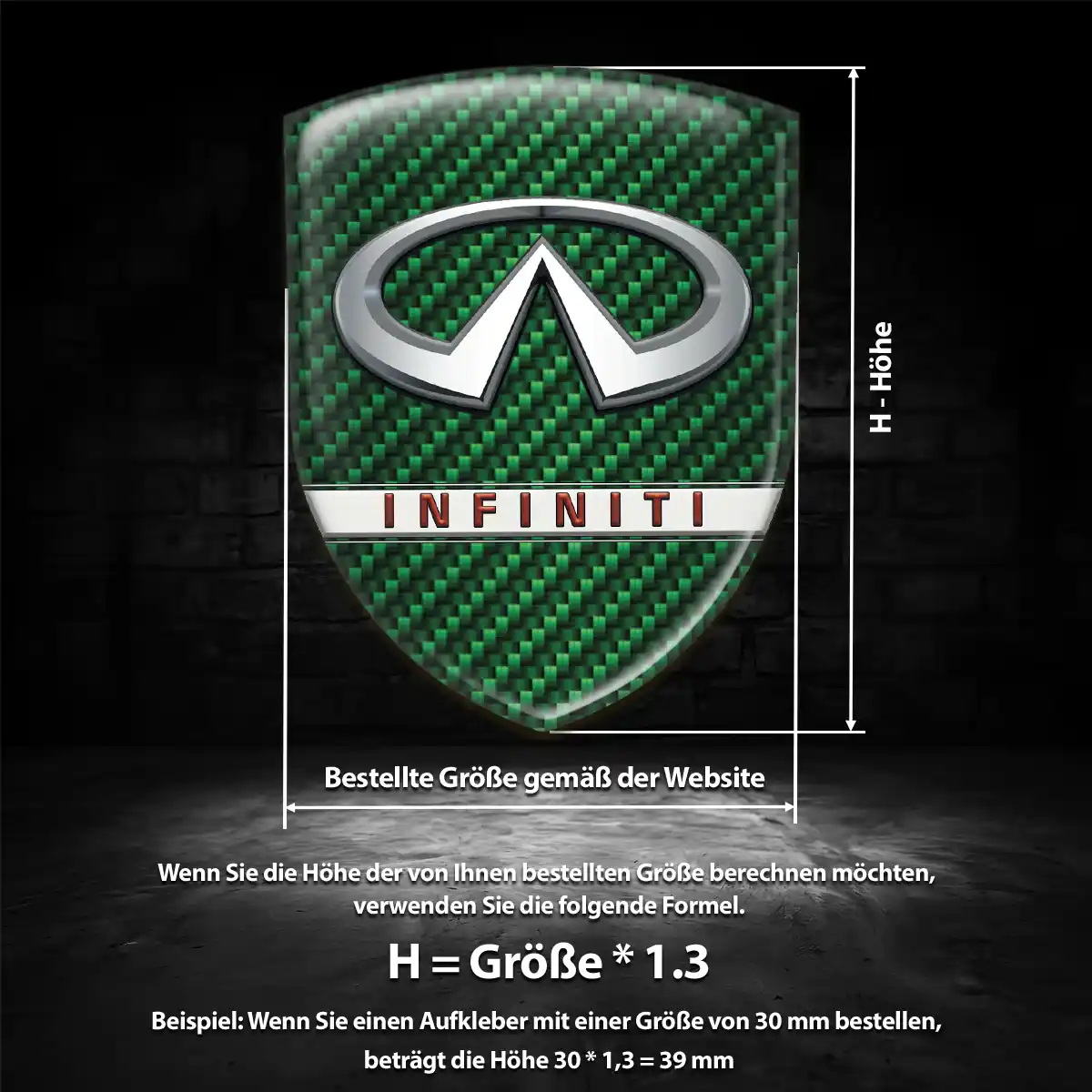 Infiniti Aufkleber 3D Gel Emblem Erstklassige Qualität