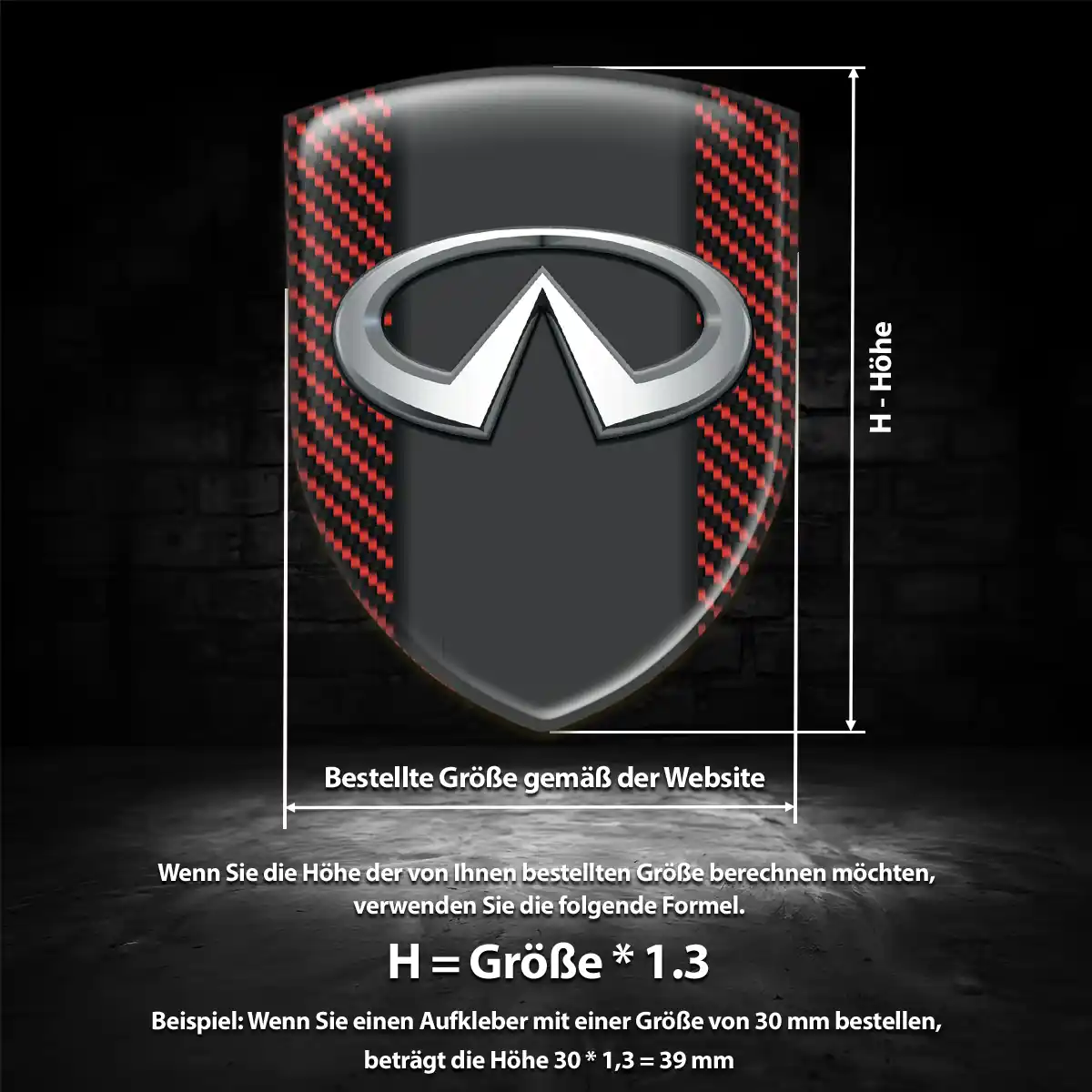 Infiniti Aufkleber 3D Gel Emblem Höchste Qualität