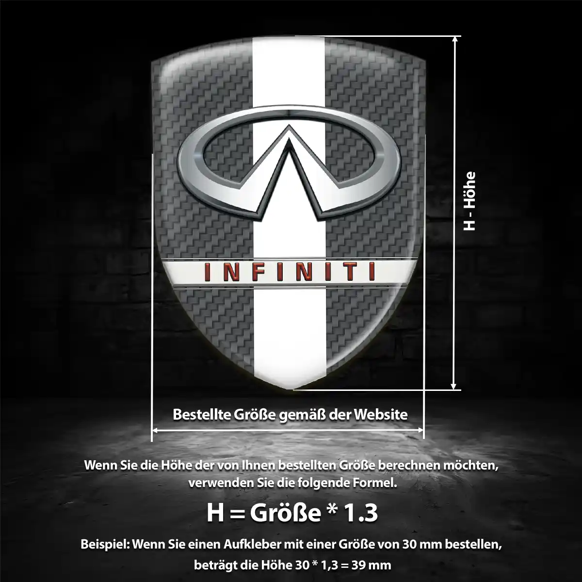 Infiniti Aufkleber 3D Gel Emblem Hochwertiges Harz