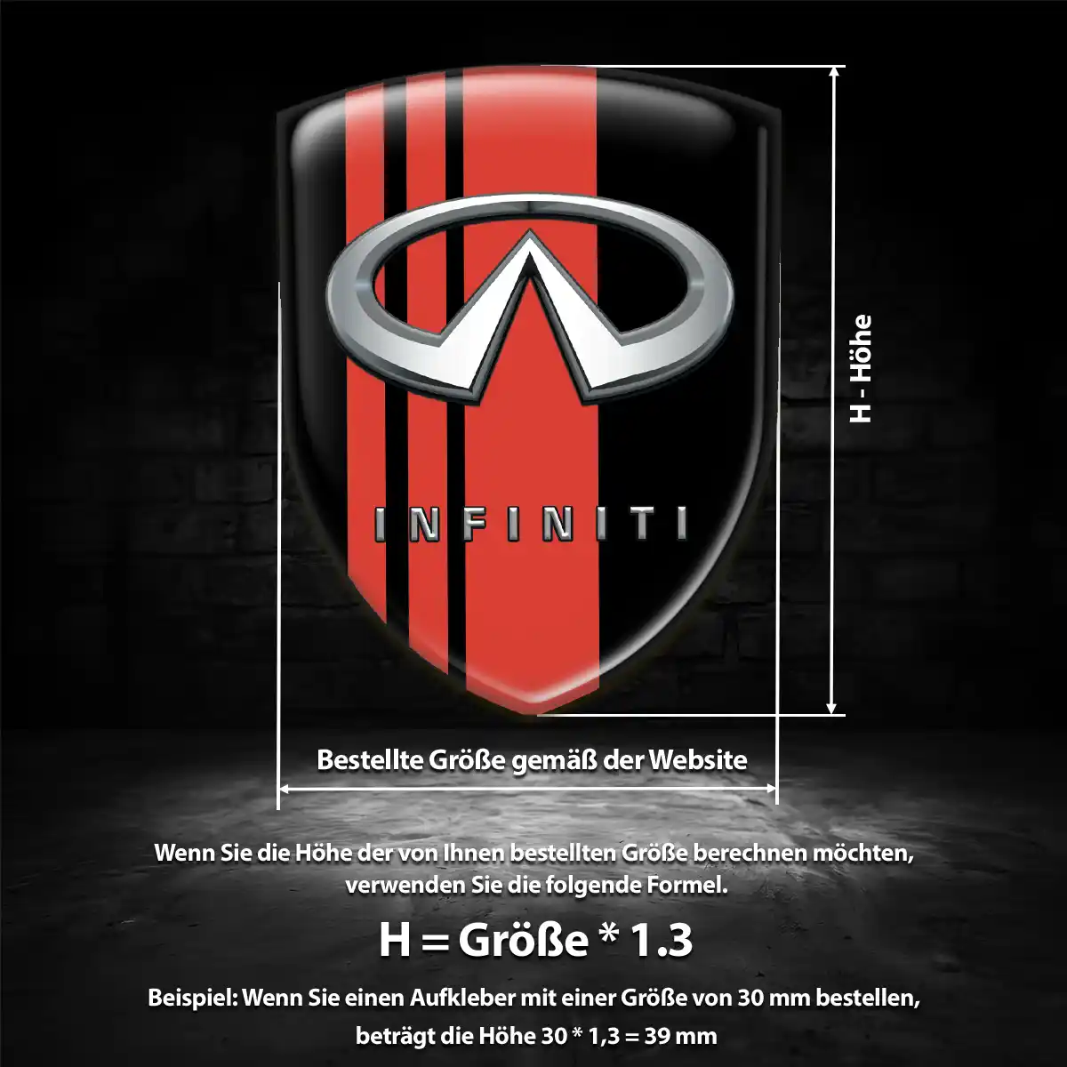 Infiniti Aufkleber 3D Gel Emblem Hohe Qualität