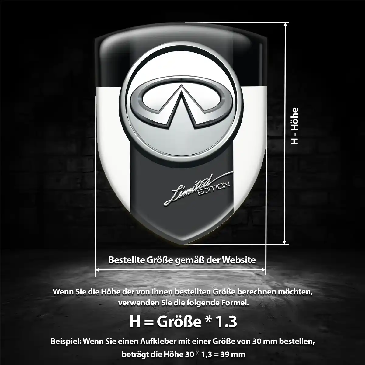 Infiniti Aufkleber 3D Gel Emblem Interieurdesign