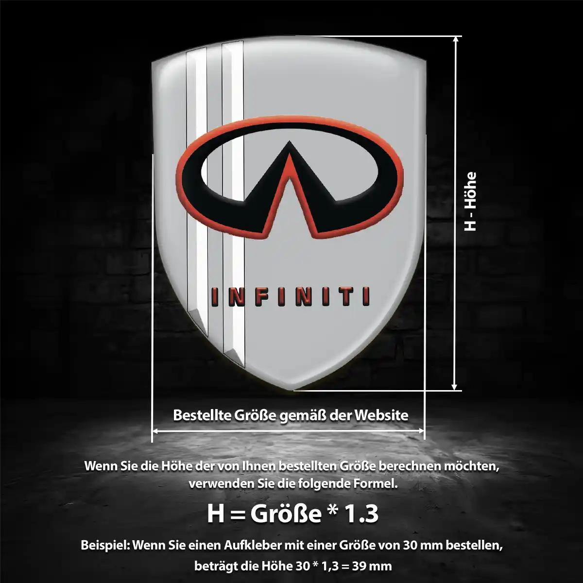 Infiniti Aufkleber 3D Gel Emblem Limitierte Auflage