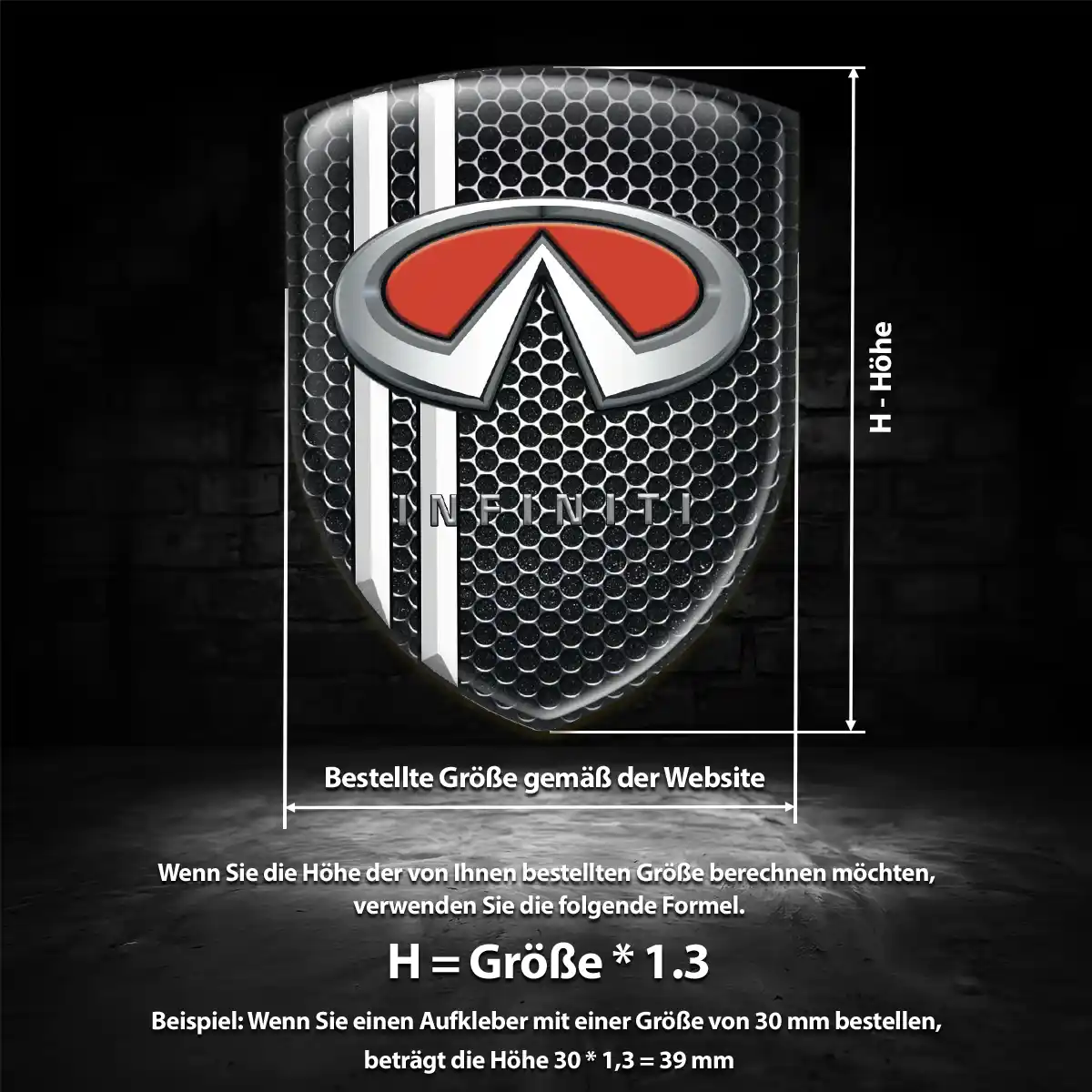 Infiniti Aufkleber 3D Gel Emblem Modernes Design