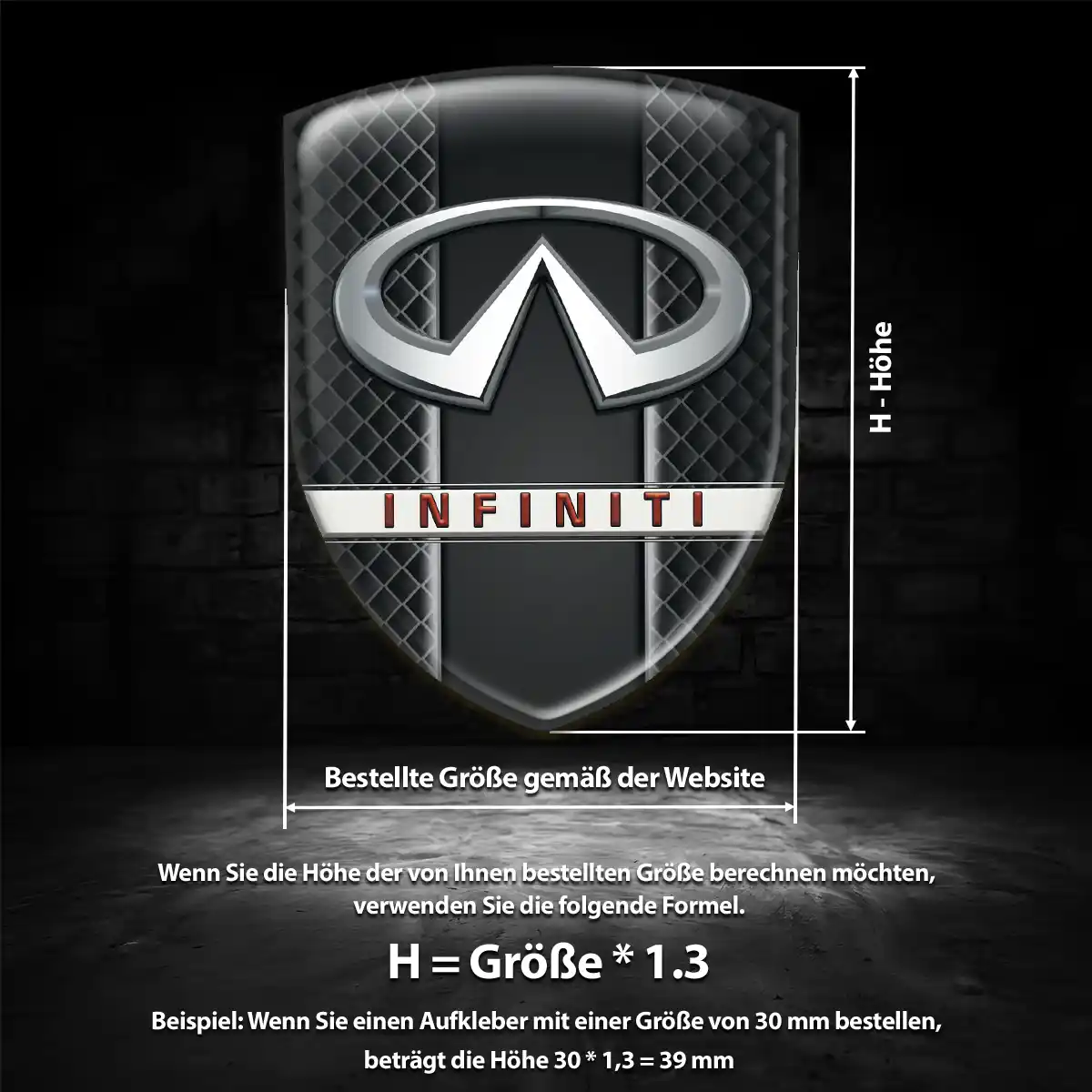 Infiniti Aufkleber 3D Gel Emblem Premium-Edition