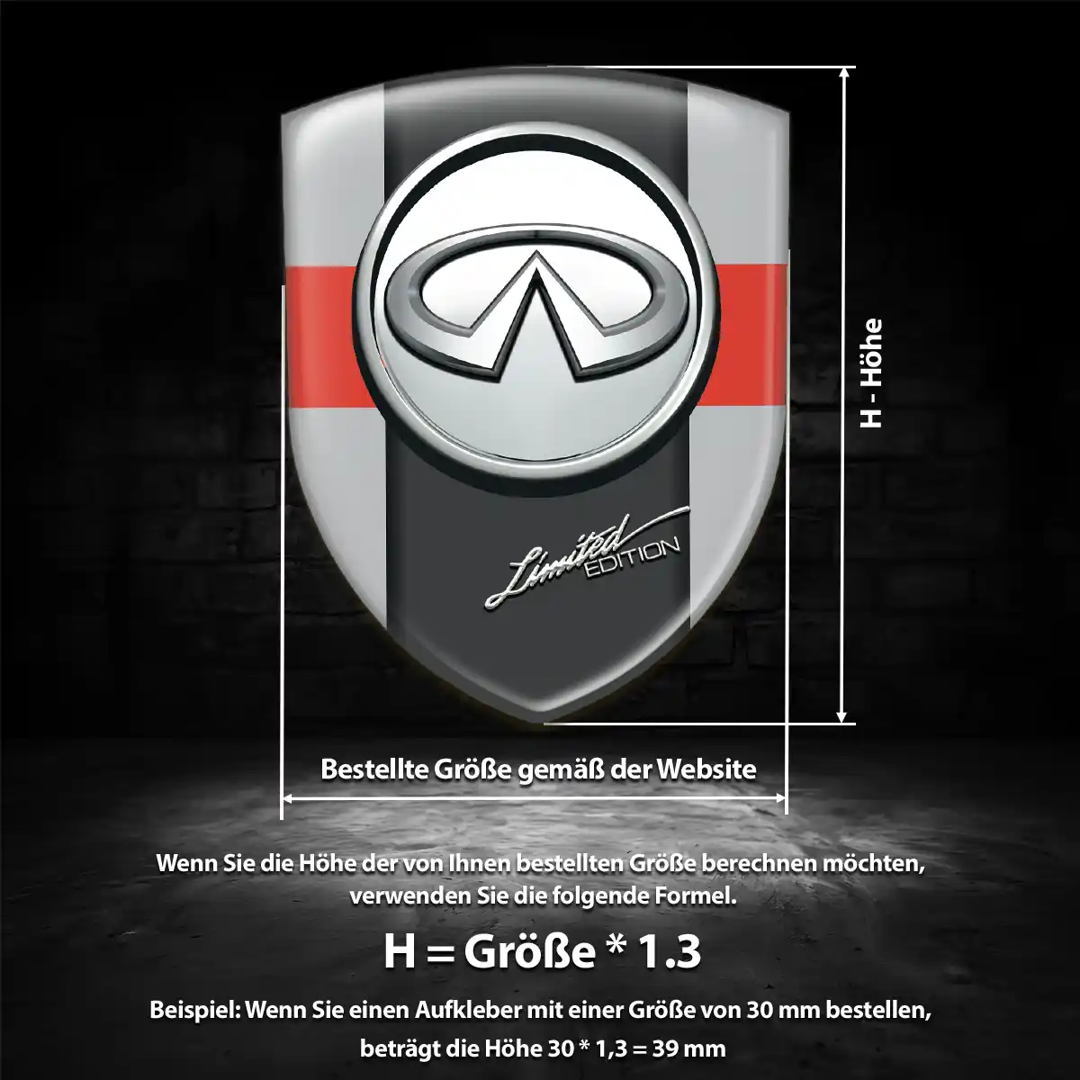 Infiniti Aufkleber 3D Gel Emblem Tuningfahrzeug