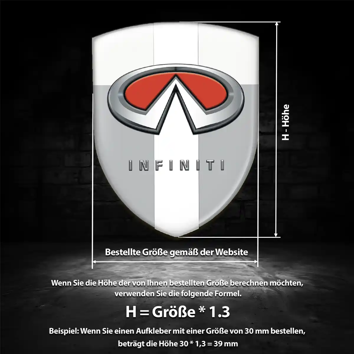 Infiniti Aufkleber 3D Gel Embleme Anspruchsvolles Design
