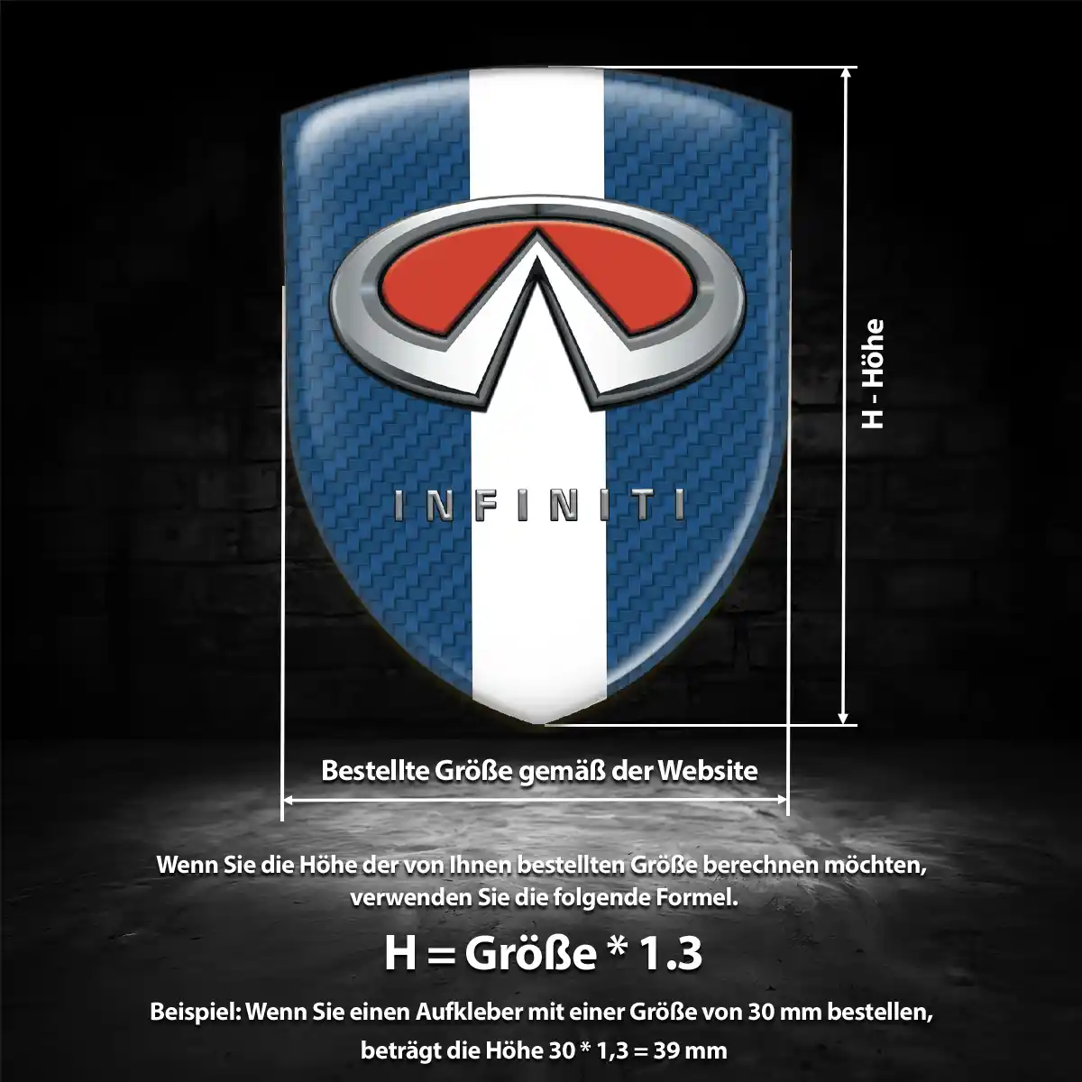 Infiniti Aufkleber 3D Gel Embleme Ausdrucksstarkes Design