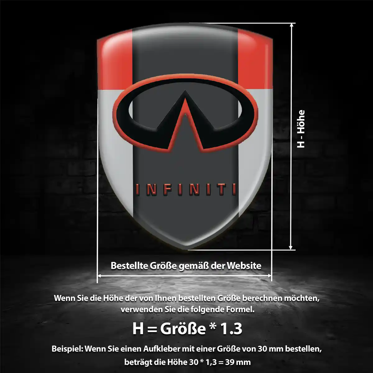 Infiniti Aufkleber 3D Gel Embleme Auto Interieurdesign