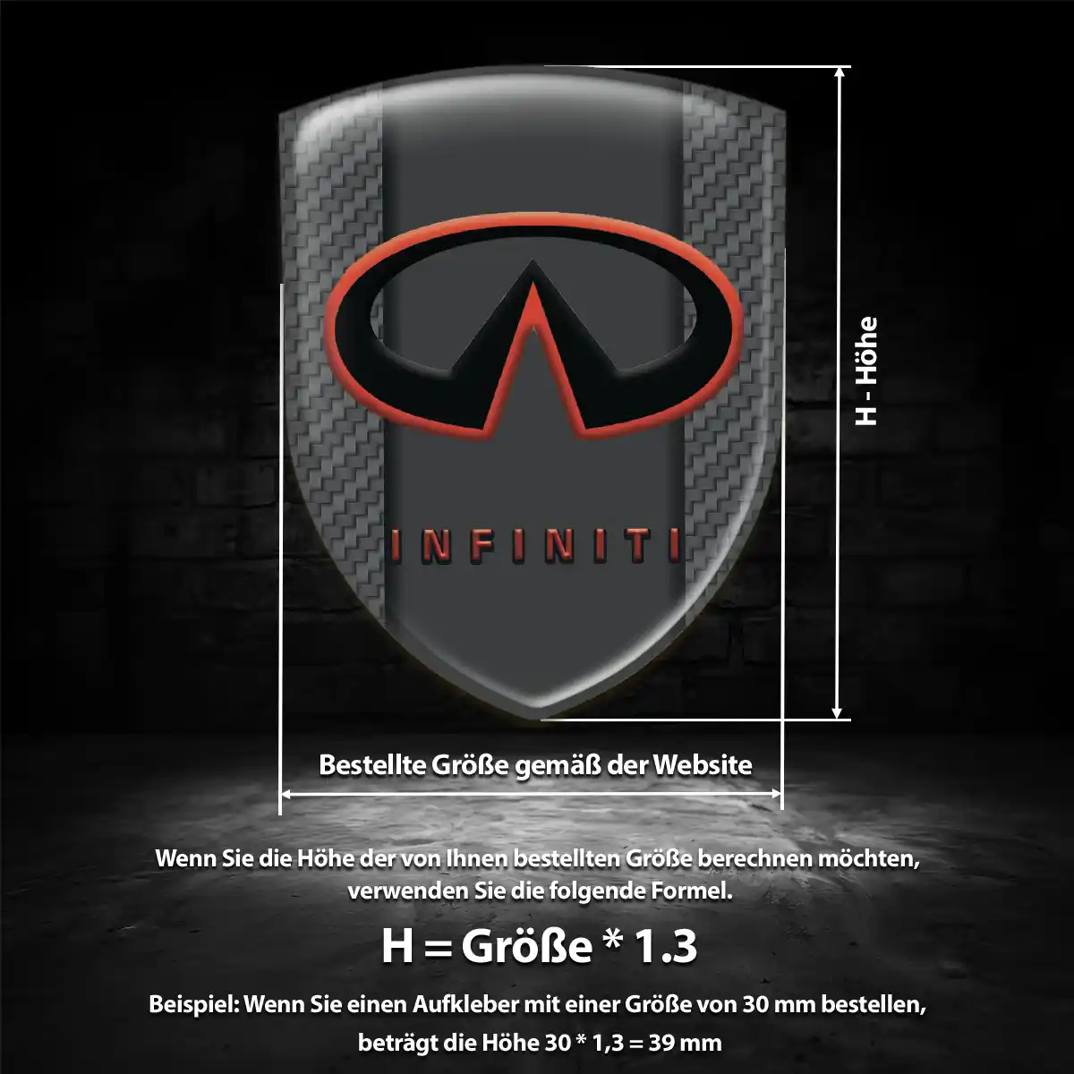 Infiniti Aufkleber 3D Gel Embleme Überzeugende Qualität