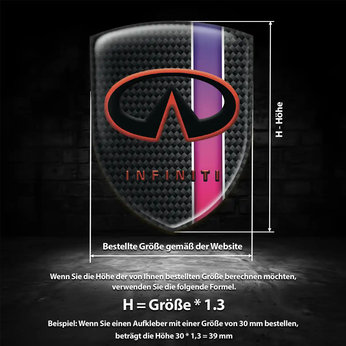 Infiniti Aufkleber 3D Gel Embleme Edles Design