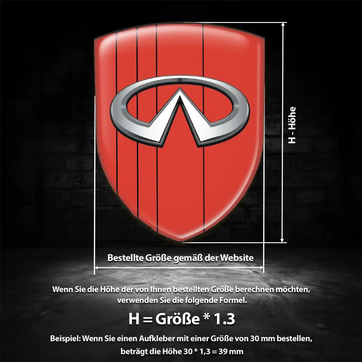Infiniti Aufkleber 3D Gel Embleme Elegantes Design
