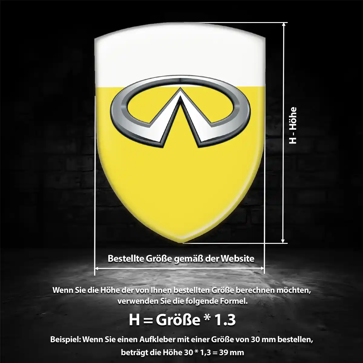 Infiniti Aufkleber 3D Gel Embleme Erstklassige Qualität