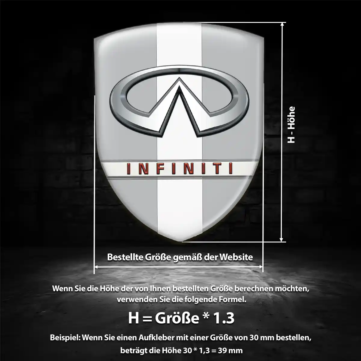 Infiniti Aufkleber 3D Gel Embleme Exterieurdesign