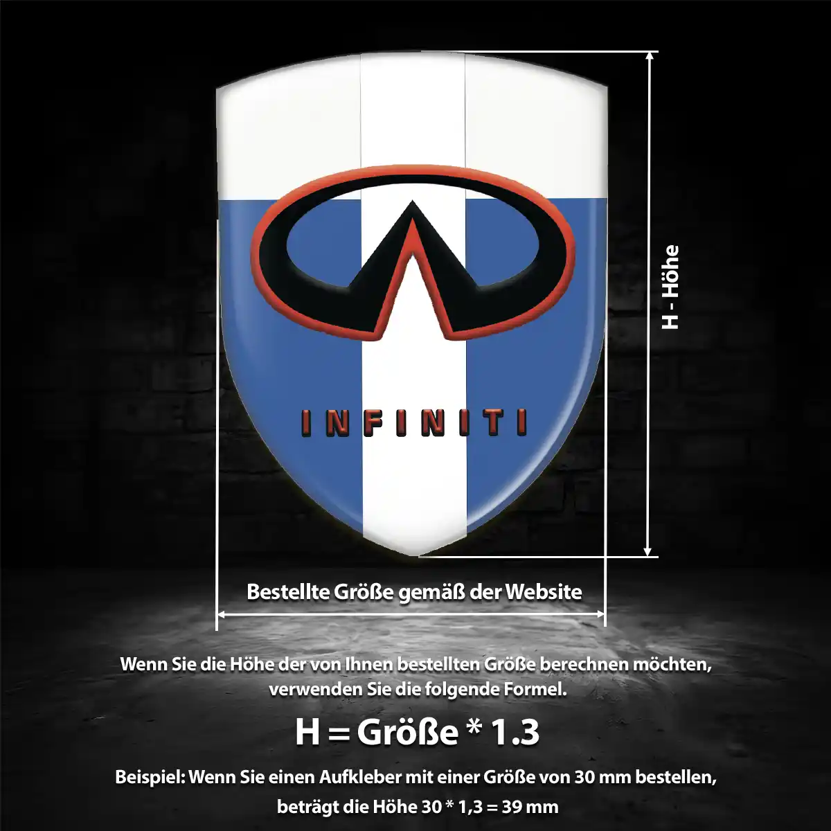 Infiniti Aufkleber 3D Gel Embleme Höchste Qualität