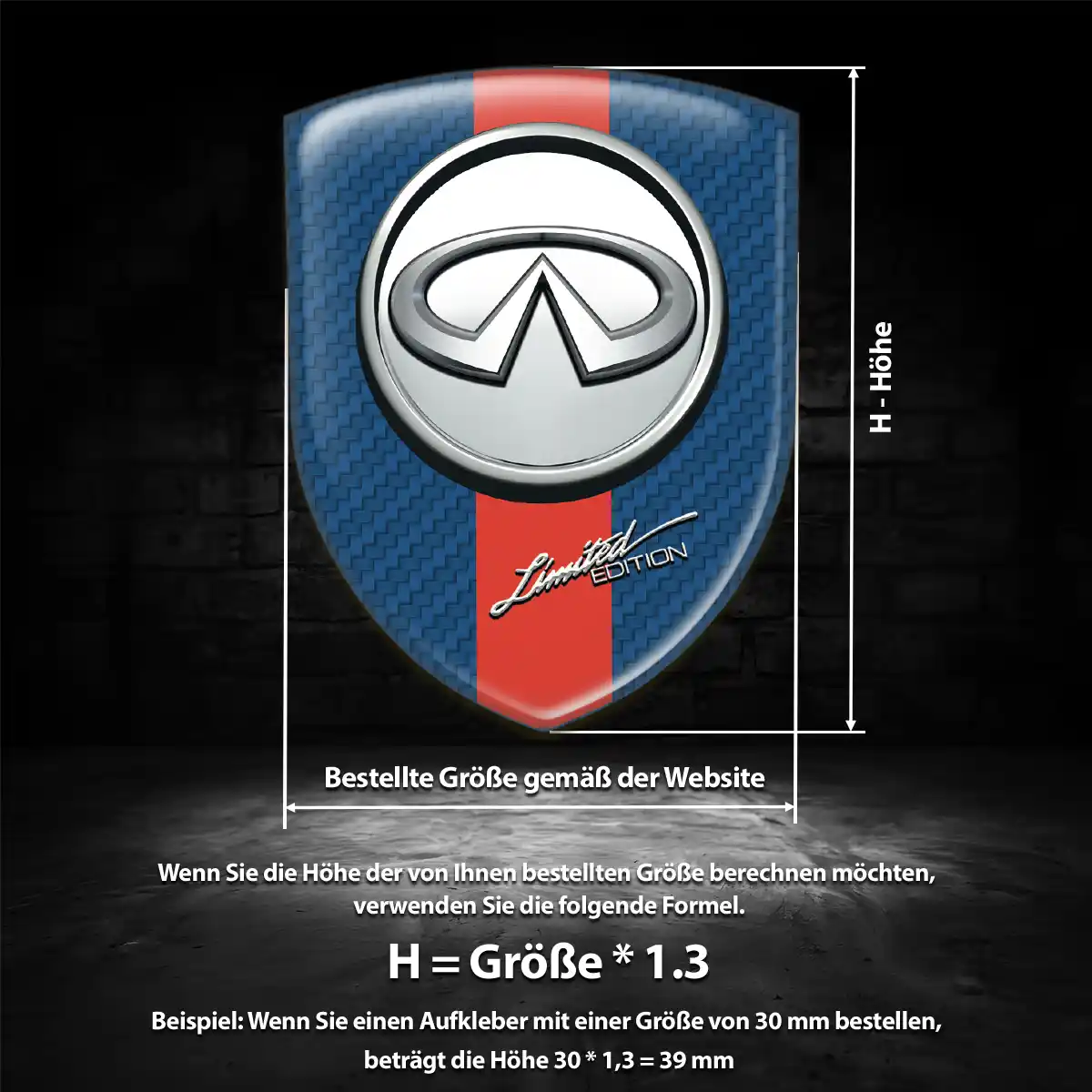 Infiniti Aufkleber 3D Gel Embleme Hochwertiges Harz