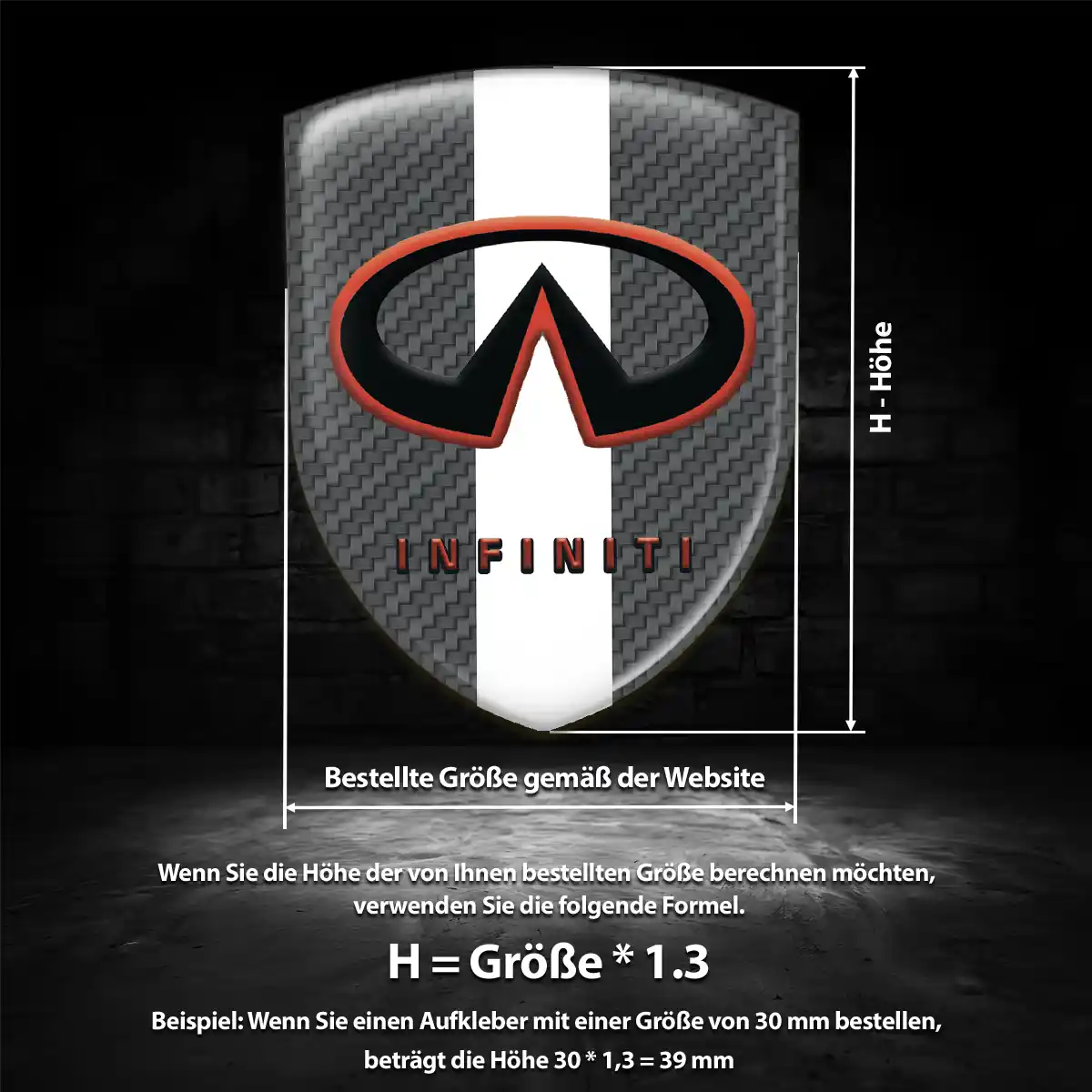 Infiniti Aufkleber 3D Gel Embleme Interieurdesign