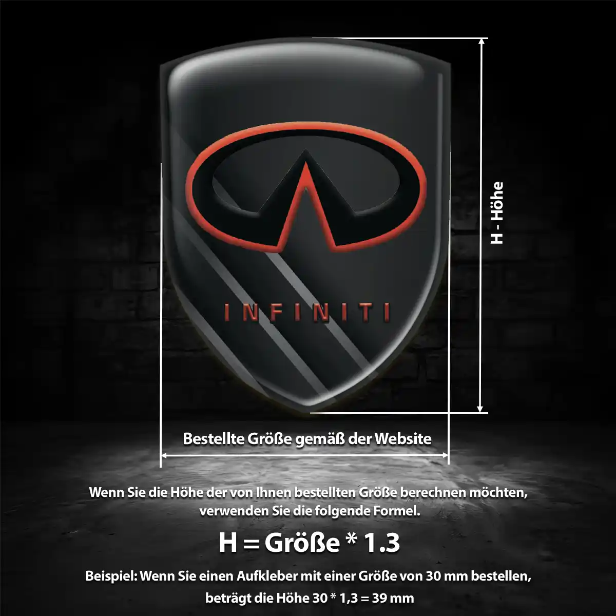 Infiniti Aufkleber 3D Gel Embleme Markenedition
