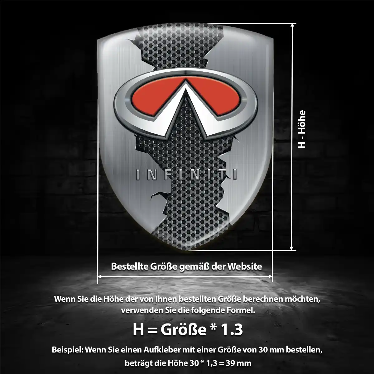 Infiniti Aufkleber 3D Gel Embleme Premium-Edition