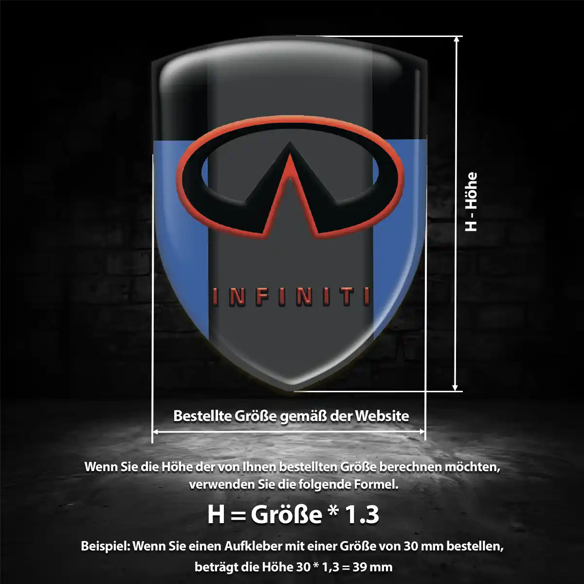 Infiniti Aufkleber 3D Gel Embleme Spitzenqualität